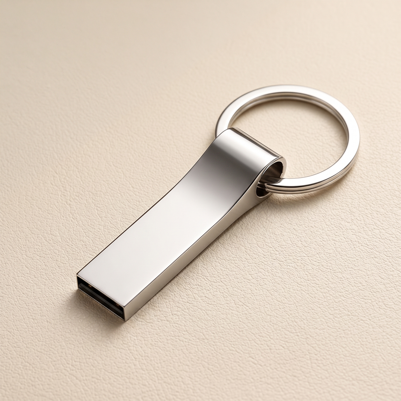 usb-minne i metall som nyckelring