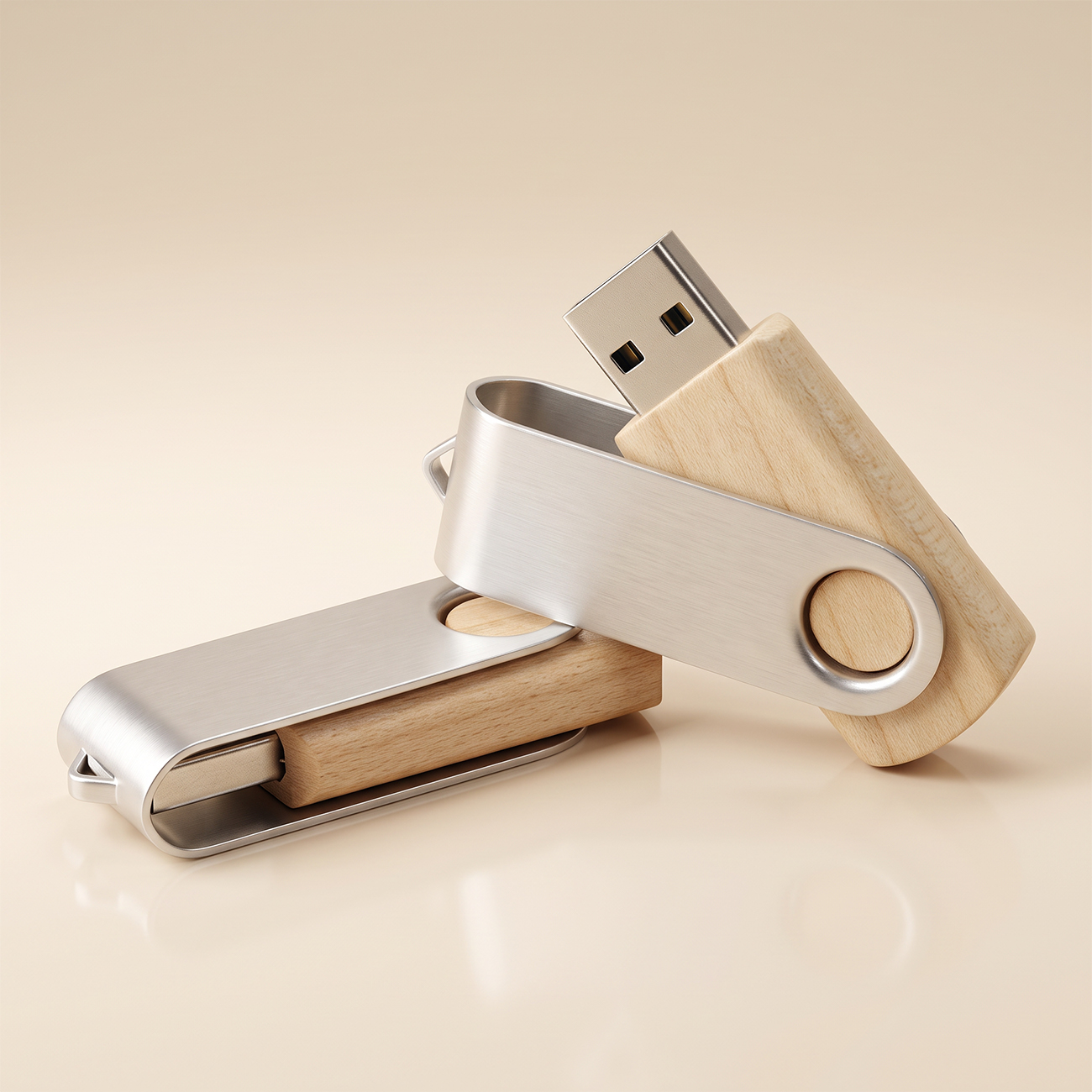 usb-minne twist, i metall och trä