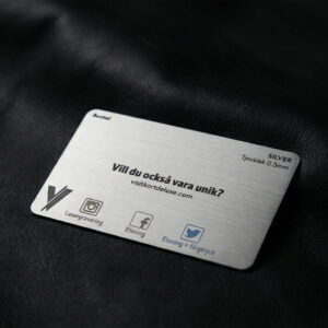 visitkort, vip- och medlemskort i metall silver