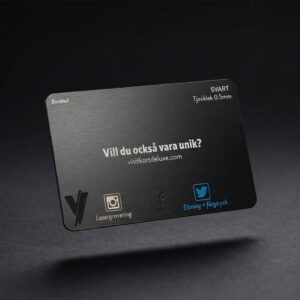 visitkort, vip- och medlemskort i metall svart plätering