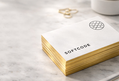 guldfollierade visitkort