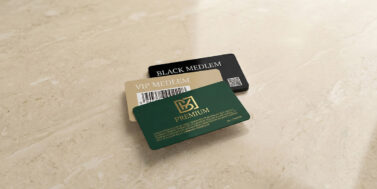 medlemskort i plast med tryck