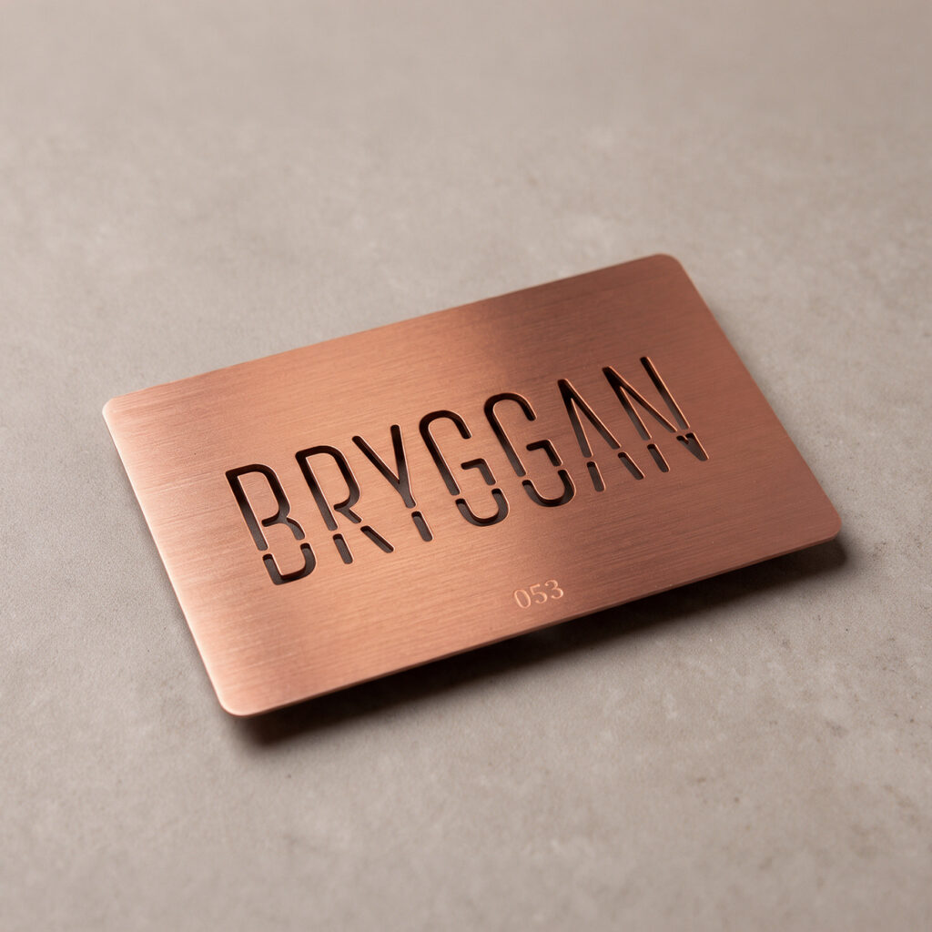 Metallkort borstad finish i roséguld