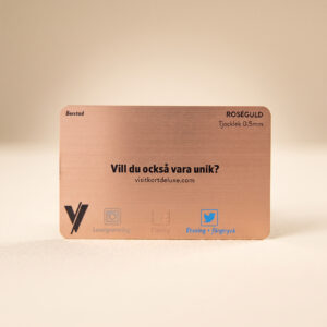VIP och medlemskort i metall, roséguldplätering