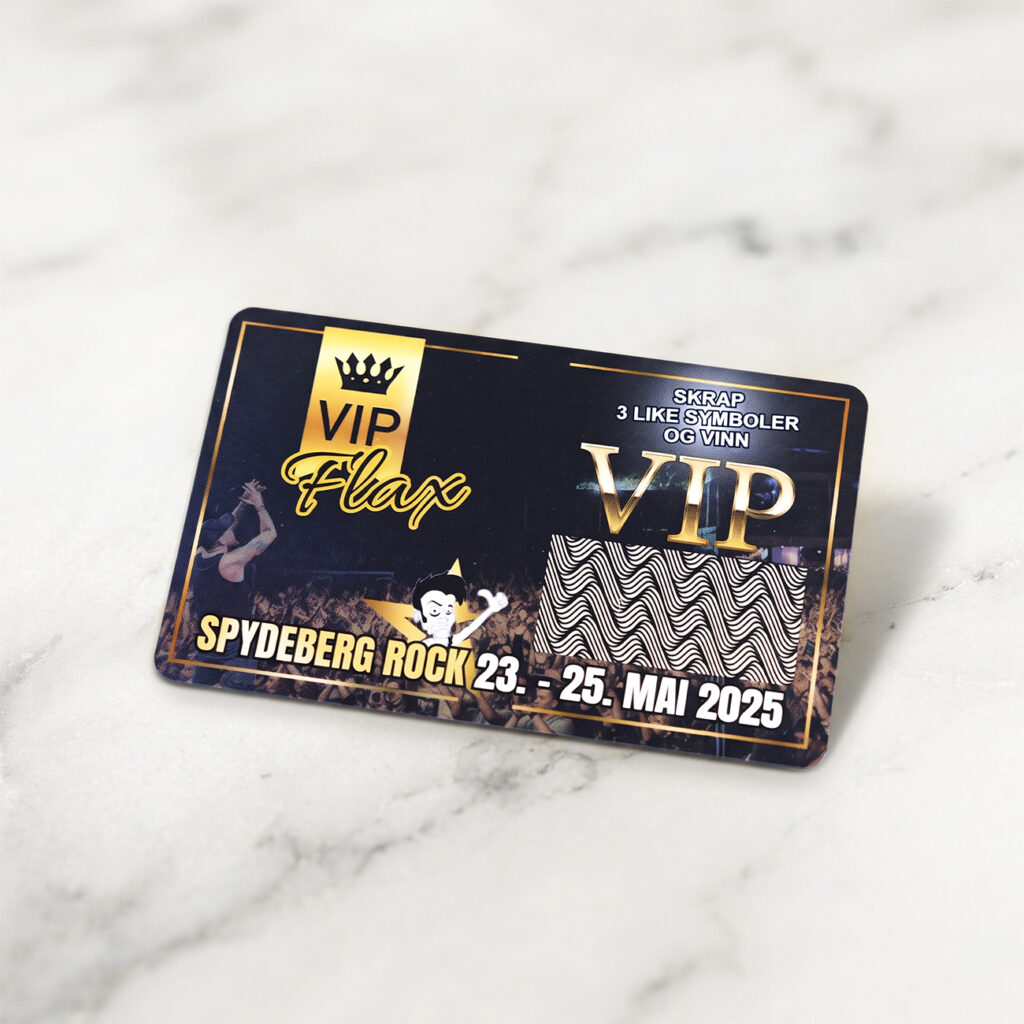 VIP-kort i plast med skrapyta